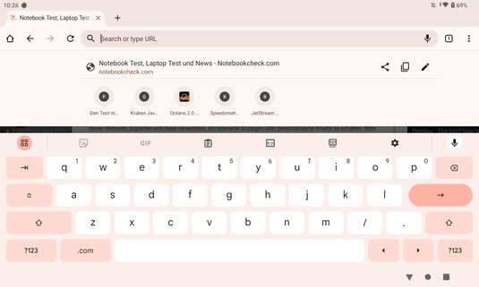 Keyboard landscape mode