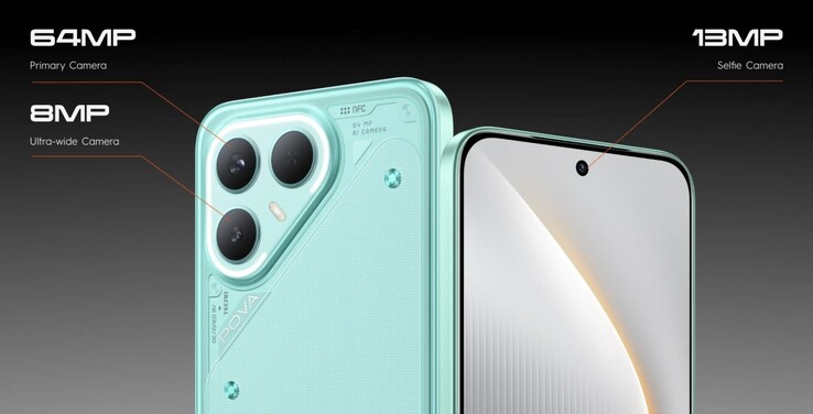 The Tecno Pova 7 Pro boasts a 64 MP Sony IMX682 main camera (Image source: Tecno)