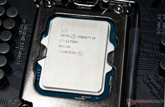 The Intel Core i7-12700K has 12 cores and 20 threads at its disposal. (Image source: NotebookCheck)