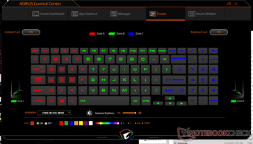 Three-zone RGB lighting