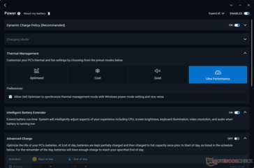 Power profile settings