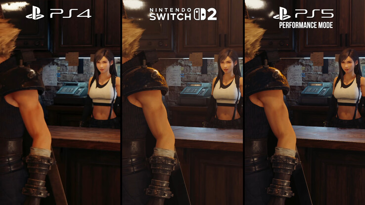 Most effects compare favorably for Nintendo Switch 2 versus PlayStation 4, but lower-res shadows and draw distance compared to PlayStation 5 is a factor. [Image Credit: Digital Foundry]