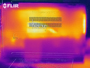 Top case surface temperatures with the system under sustained load