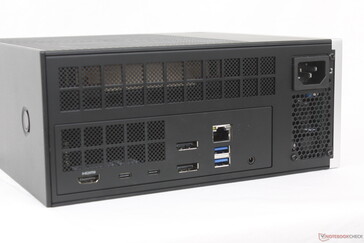 Rear: HDMI 2.1, 2x USB-C 4.0 (w/ DisplayPort), 2x DisplayPort 2.1, RJ-45 (5 Gbps), 2x USB-A 3.2 Gen. 2, 3.5 mm combo, Power cable