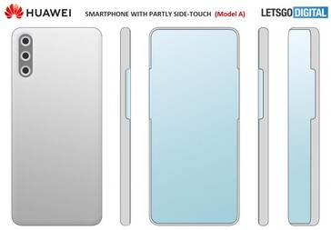 The Huawei virtual-button phone designs. (Source: CNIPA via LetsGoDigital)