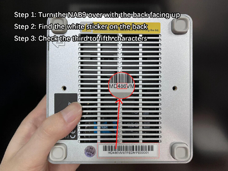 The Minisforum NAB9 should have its serial number emblazoned on its underside. (Image source: Minisforum)