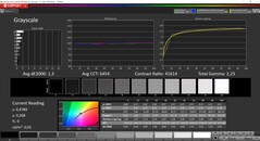 CalMAN grayscale (profile: native, target color space: P3)