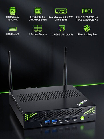 The connectivity options on the NucBox K10 (Image source: GMKtec)