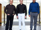 NUVIA Inc founders John Bruno, Gerard Williams III, and Manu Gulati. (Image via NUVIA, distributed by Reuters)