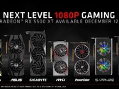 The RX 5500 XT delivers solid 1080p performance (Image Source: AMD)