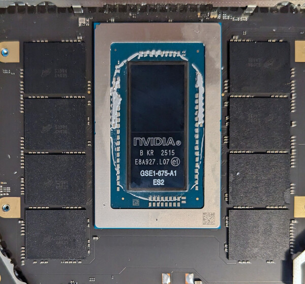 A close-up of Nvidia's RTX Spark chipset.