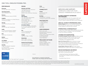 Lenovo ThinkBook Plus Gen 3 - Specifications. (Source: Lenovo)