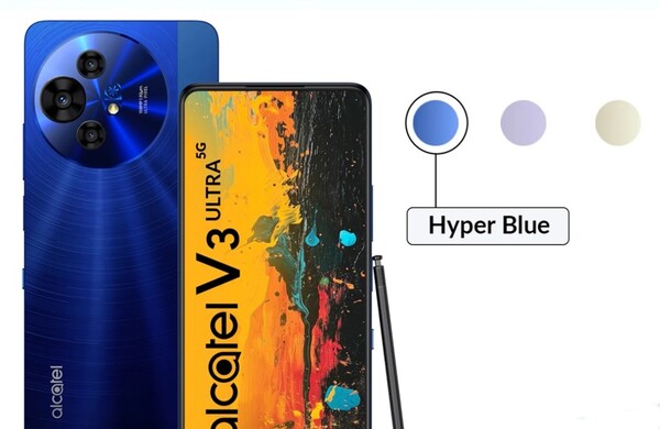 The Alcatel V3 Ultra will be available in three colors including Hyper Blue. (Image source: Flipkart)