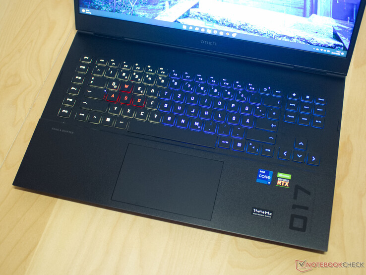 Keyboard layout of the HP Omen 17