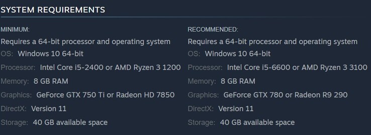 Lego Star Wars: The Skywalker Saga system requirements. (Image source: Steam)