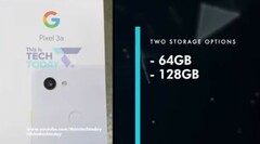 The Google Pixel 3a line will also allegedly have 2 storage SKUs. (Source: YouTube)