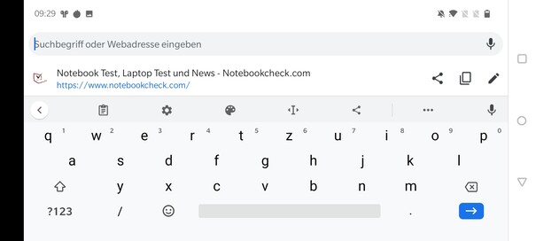 Keyboard in landscape mode