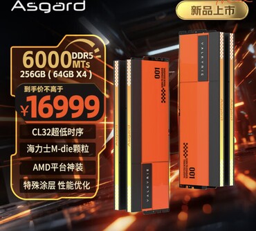 The 256 GB DDR5-6000 kit, on the other hand, costs a whopping $2,400. (Image source: JD.com)
