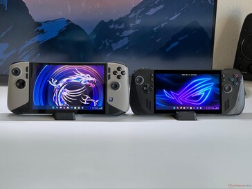 MSI Claw 8 AI+ (left) vs. Asus ROG Ally X (right)