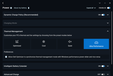 Dell Optimizer power profiles