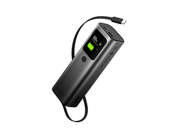The Sharge Retractable 165 power bank features a 27.56-inch retractable USB-C cable. (Image source: Sharge)