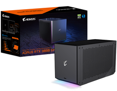 Gigabyte&#039;s new AORUS Gaming Boxes are the first water-cooled eGPUs. (Image source: Gigabyte)