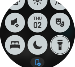 A control panel can be opened by swiping down from the top