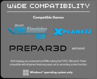 These displays are supposed to be compatible with various flight simulators