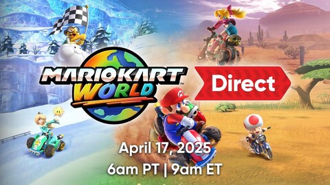 Pictured: Announcement for the Mario Kart World Direct coming April 17th (Image Source: Courtesy of Nintendo via Nintendo 2 Direct)