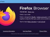 Firefox Browser 74 for Windows - About window (Source: Own)