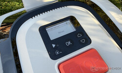 Control panel and display on the robotic lawnmower