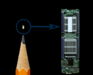 The reported tiny Chinese spy chip in question was smaller than a pencil tip. (Source: Debuglies via Bloomberg)