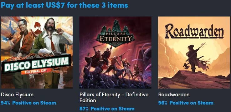 The first tier of the Dice and Destiny rebundle contains these 3 games (Image source: Humble Bundle)