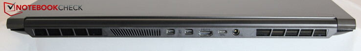 Back: 2x Mini DisplayPort 1.4 (G-SYNC compatible), 1x HDMI 2.0 (with HDCP 2.2), 1x USB-C 3.2 Gen 2 (no DisplayPort, no Power Delivery), power