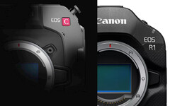 Canon's teased cinema camera looks like it features some updates akin to the EOS R1. (Image source: Canon - edited)