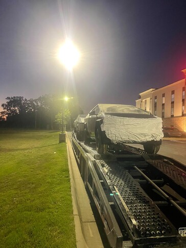 Purported Cybertruck crash test unit