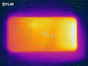 Heat map of the front of the device under load