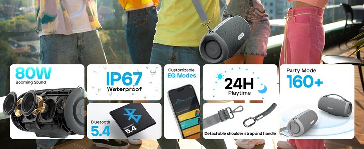 The StormBox Lava's main features. (Image source: Tribit)