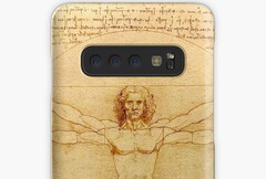 Ice universe used da Vinci's Vitruvian Man to tease the Galaxy Note 10. (Image source: Redbubble)
