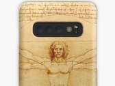 Ice universe used da Vinci's Vitruvian Man to tease the Galaxy Note 10. (Image source: Redbubble)