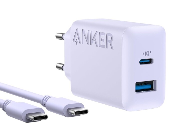 The Anker 20W Wall Charger (2 Ports) in purple. (Image source: Anker)
