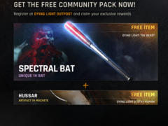 A screengrab of Dying Light: The Beast showcasing the Spectral Bat and Hussar Artifact Machete (image source: Techland)