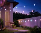 Govee Outdoor Solar String Lights seen in backyard