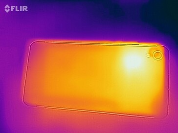 Heatmap of the bottom of the device under load