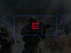 The gaming handheld is set to come with a tweaked Dimensity 9500. Pictured: outline of a handheld with OnePlus logo (edited).