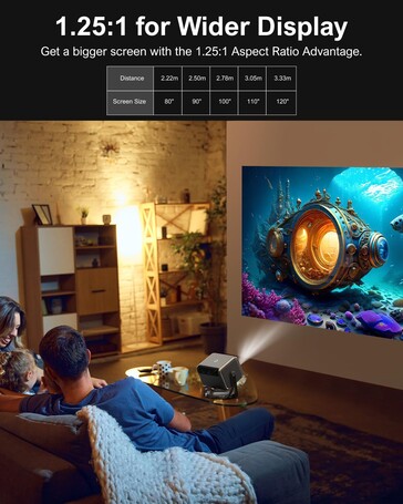 Relatively large images can be projected. (Image source: Ultimea)