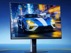 The Redmi G25 2027 has a sleek overall design. Pictured: a promo picture showing the front of the gaming monitor.