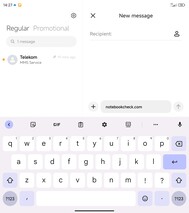 Keyboard layout (GBoard) - main display  - portrait mode