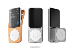 The Sidephone SP-01 (pictured) with the Sundial keypad and the silicone case. (Image source: u/gosidephone via r/sidephone)