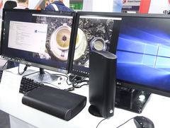 The EM-B13KG mini PCs are able to handle up to 4 monitors. (Source: Notebook Italia)